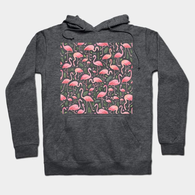 Pink Floral Flamingos! Hoodie by Elena_ONeill